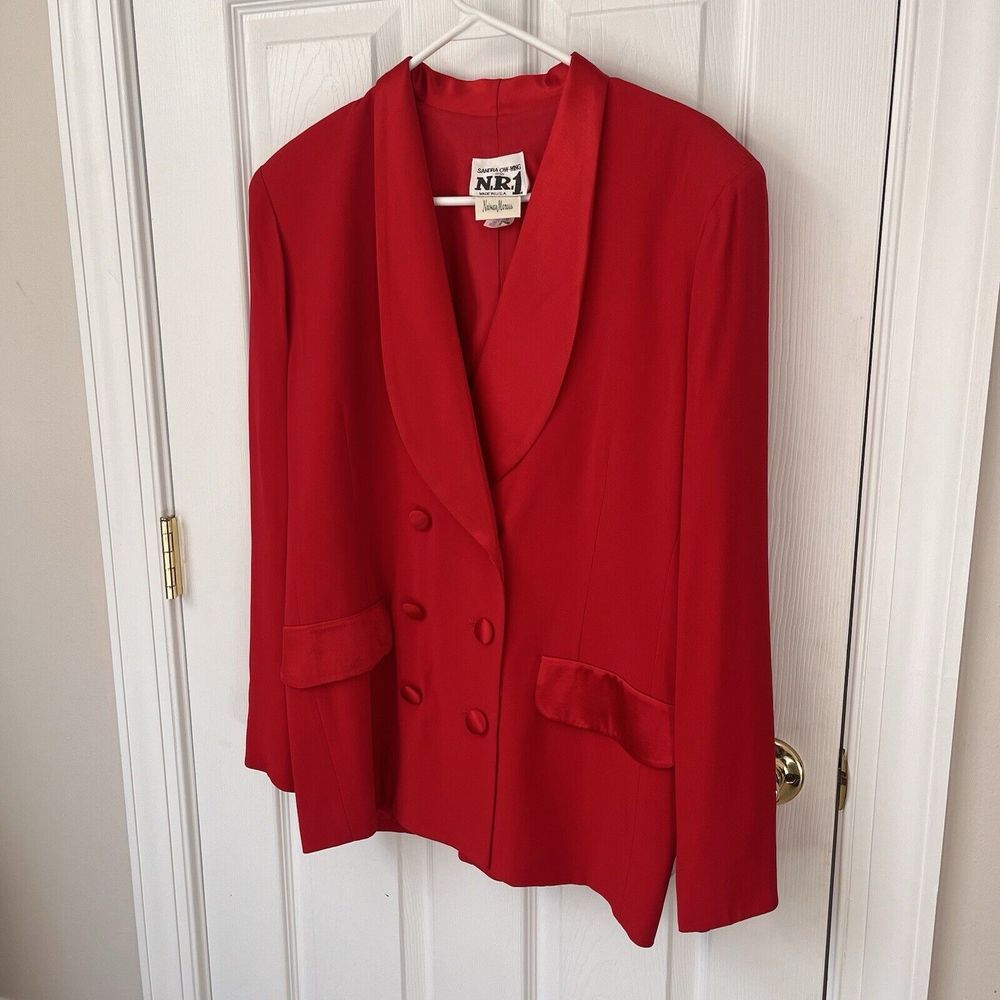 VTG Sandra OW Wing for N.R.1‎ Neiman Marcus Women Red Blazer/Jacket size 12